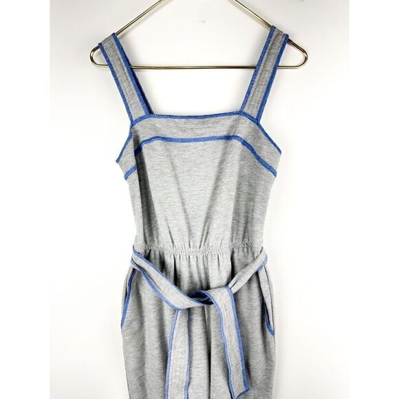 ANTHROPOLOGIE SATURDAY SUNDAY MADELINE COZY LOUNGE KNIT JUMPSUIT GRAY Blue XS - Picture 3 of 6